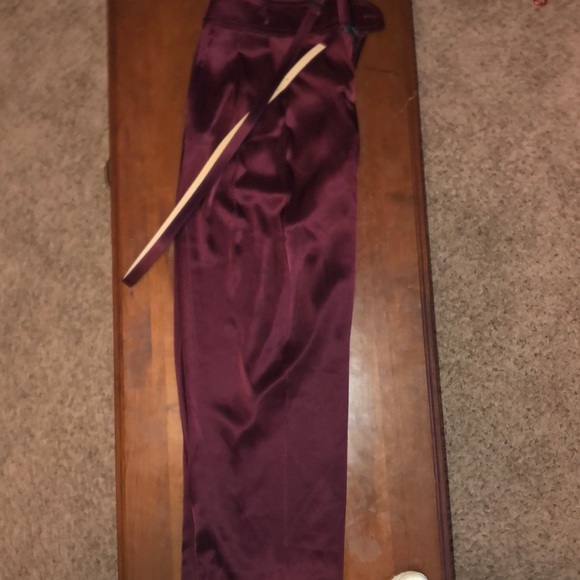 Satin pants.